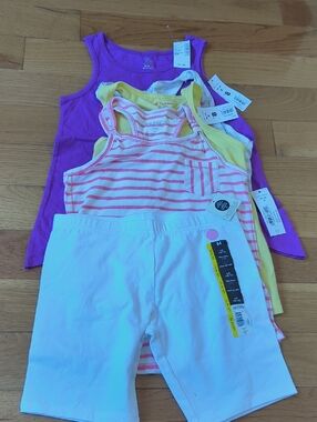 bundle of 5 pcs various brand（ Girls Mixed Tank Tops & White Bike Shorts )